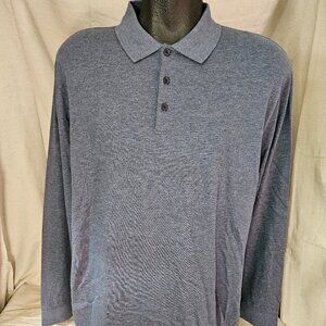 Classic Traditional Long Sleeve Polo Shirt From Hart Shaffner Marx Size XL